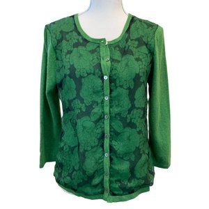 Boden Green Floral Cardigan